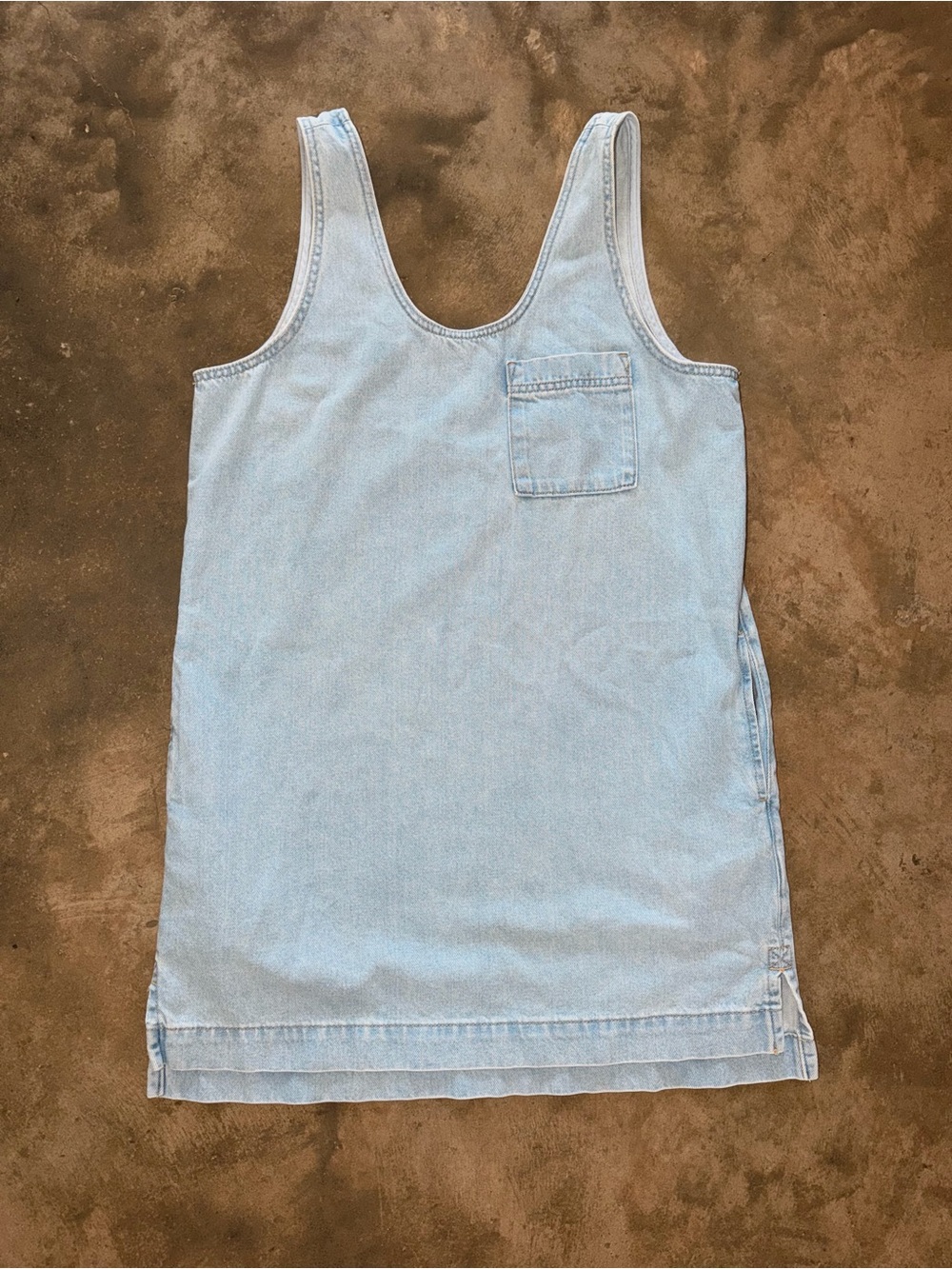 Universal Thread Oversized Denim Tank Mini Dress S Light Wash Tencel Pockets
